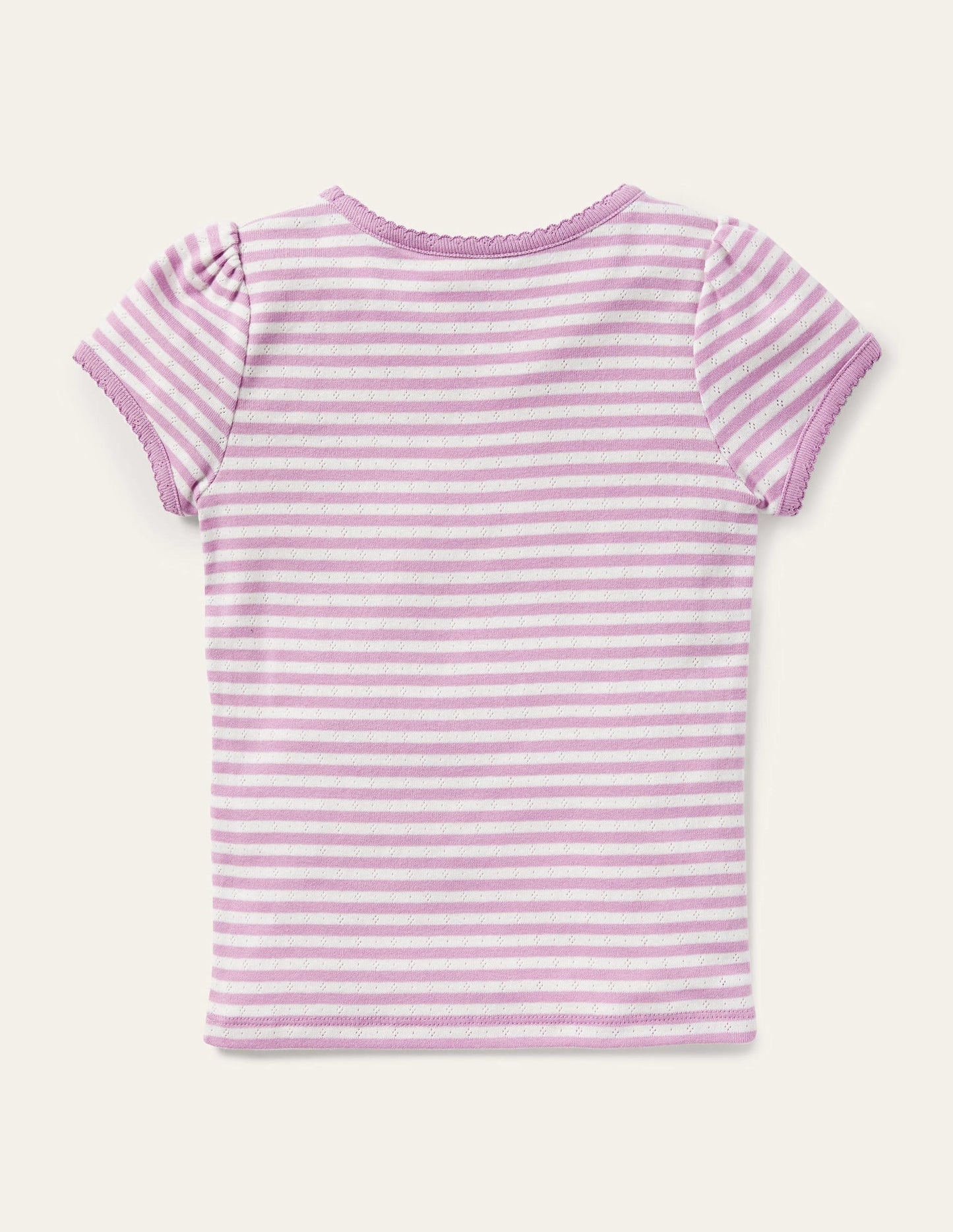 Boden Short Sleeve Pointelle Top - Sugared Lilac