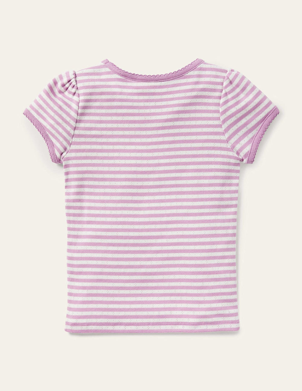 Boden Short Sleeve Pointelle Top - Sugared Lilac