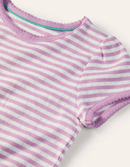 Boden Short Sleeve Pointelle Top - Sugared Lilac