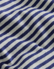 Boden Short Sleeve Pointelle Top - Soft Ivory/Starboard Blue