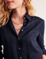 Boden Sienna Linen Shirt - Navy