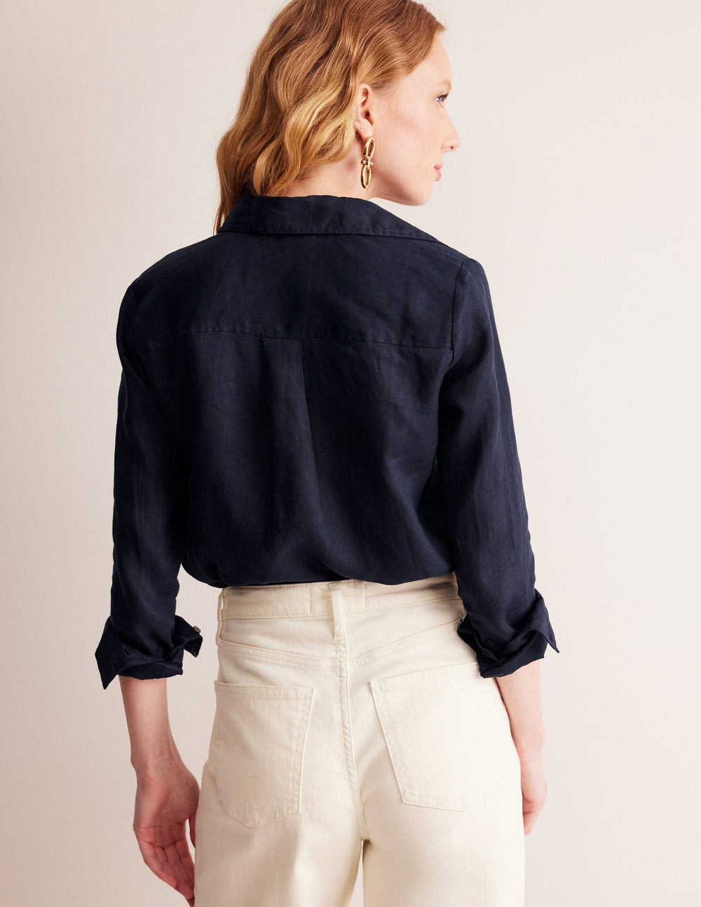 Boden Sienna Linen Shirt - Navy