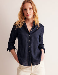 Boden Sienna Linen Shirt - Navy