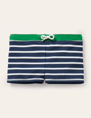 Boden Swim Trunks - Navy Blue/White