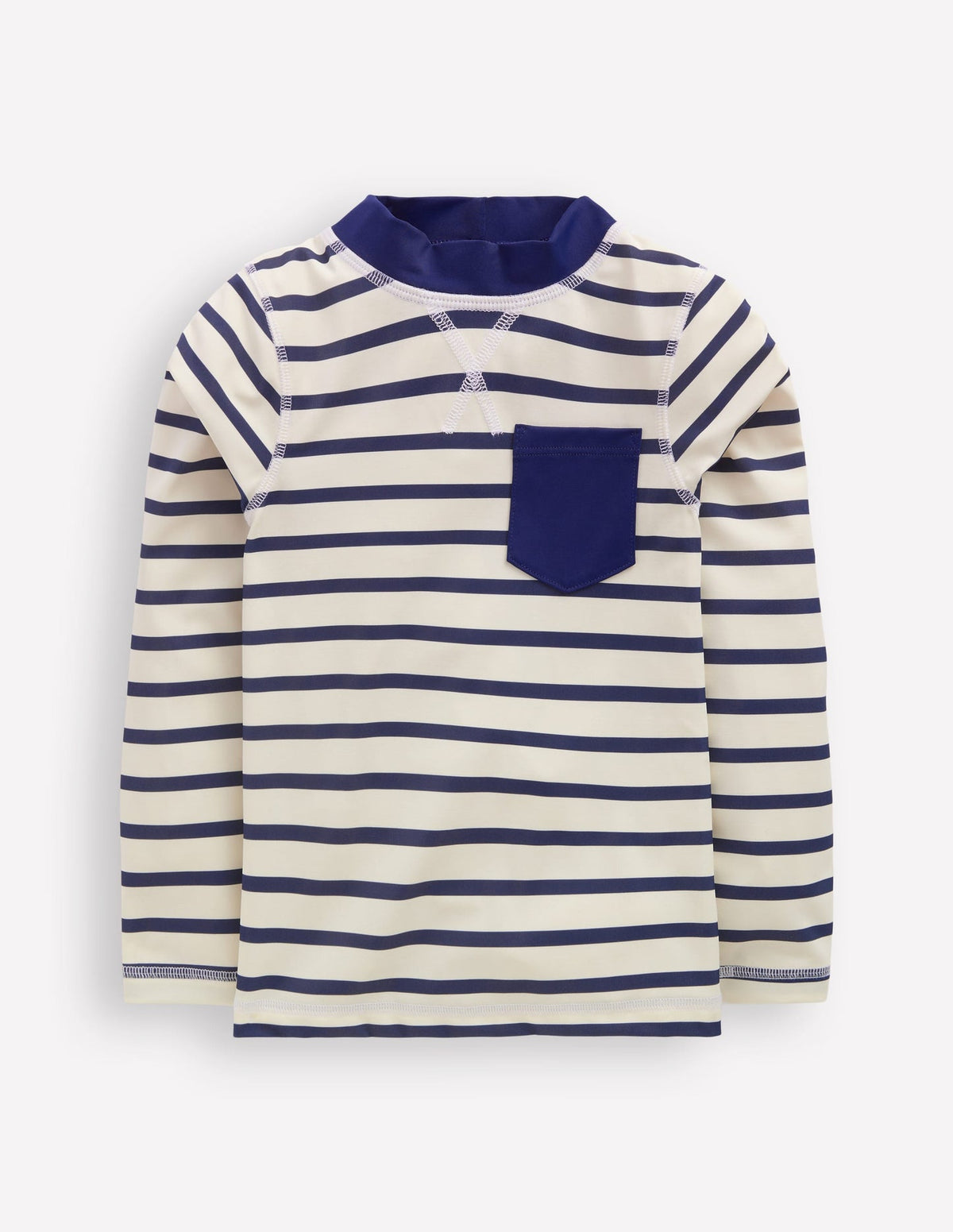 Boden Sun Safe Breton Rash Vest - College Navy/ Ivory Stripe