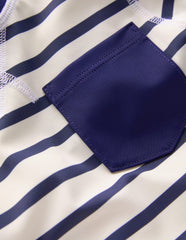 Boden Sun Safe Breton Rash Vest - College Navy/ Ivory Stripe