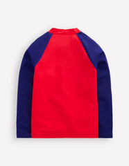 Boden Colour Block Rash Vest - Poppy Red