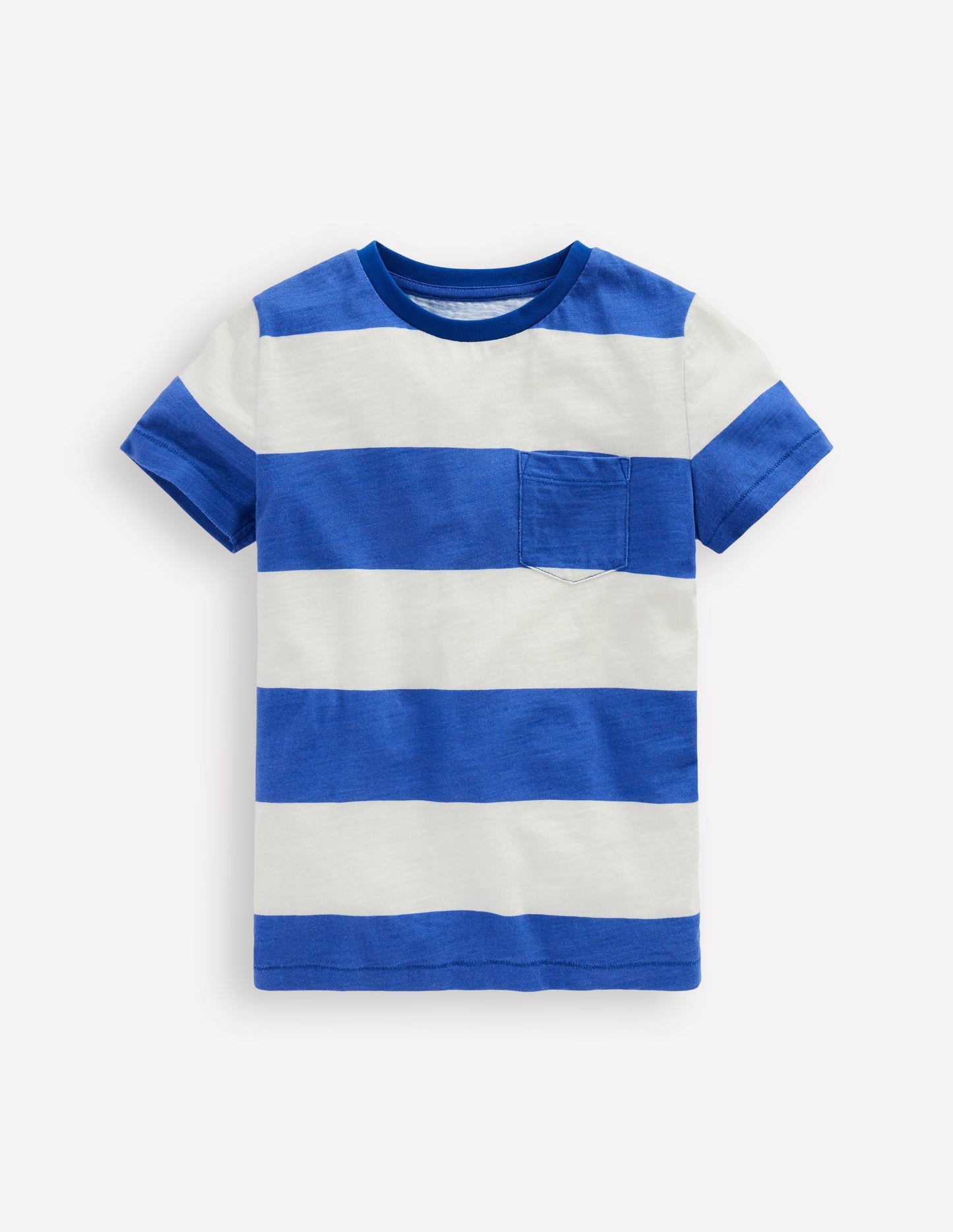 Boden Everyday Short Sleeve T-shirt - Bright Blue /Soft Ivory Stripe
