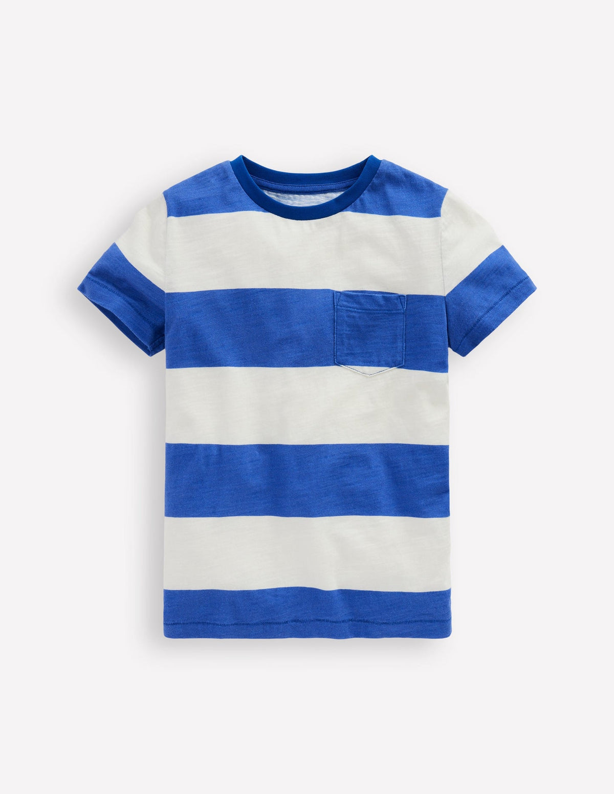 Boden Everyday Short Sleeve T-shirt - Bright Blue /Soft Ivory Stripe