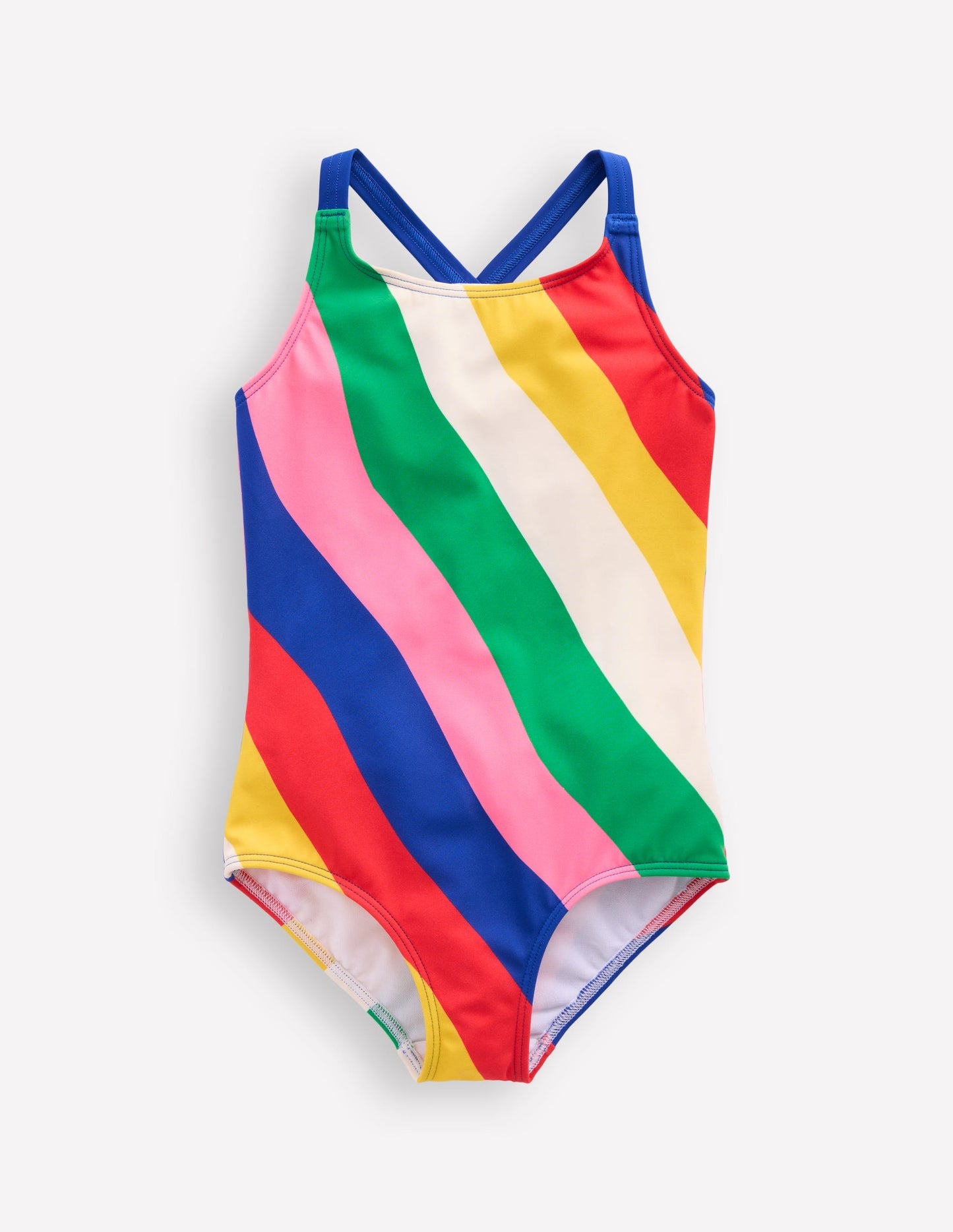 Boden Cross - back Printed Swimsuit - Multi Rainbow Swirl