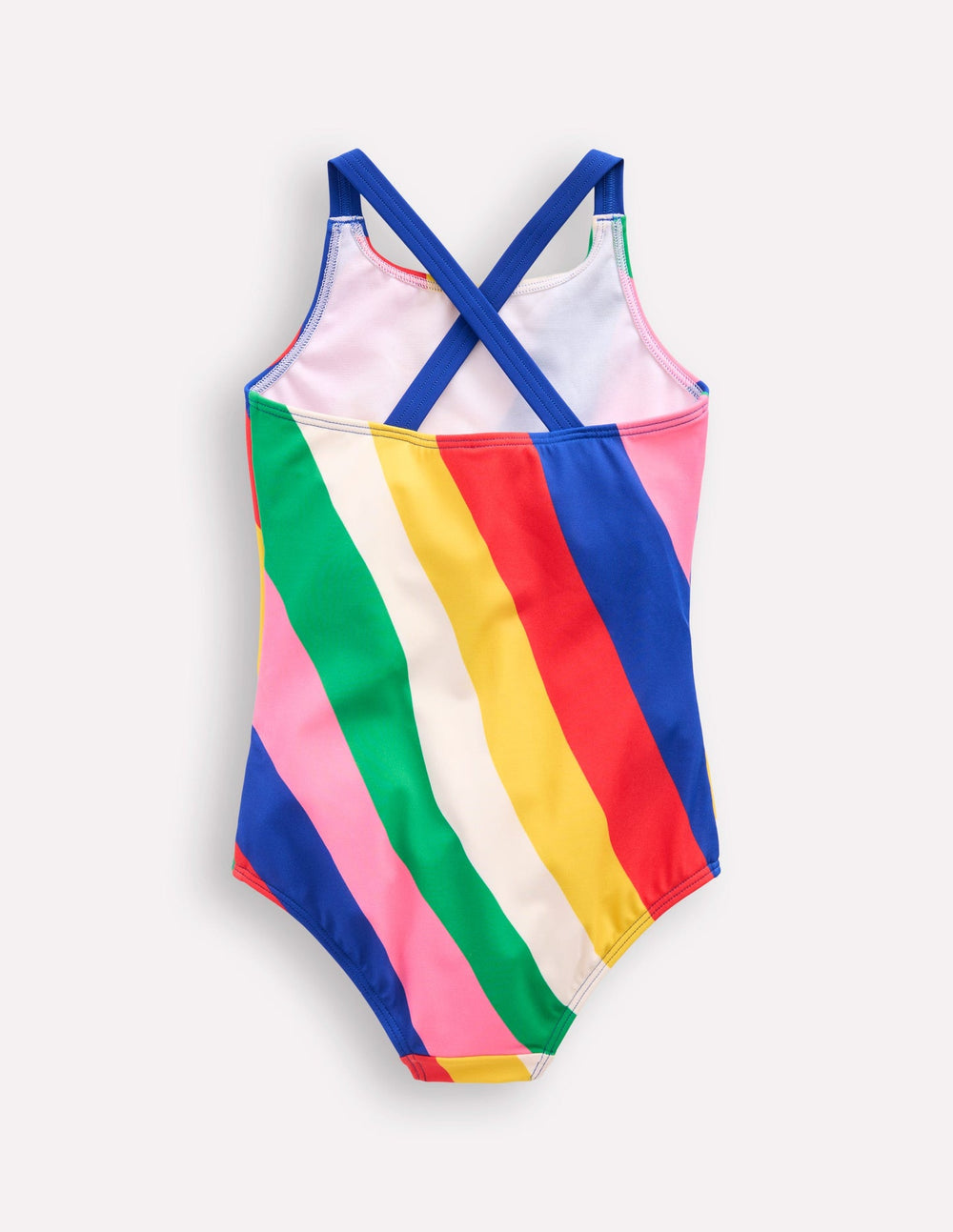 Boden Cross - back Printed Swimsuit - Multi Rainbow Swirl