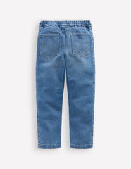 Boden Warrior Knee Jeans - Mid Blue Wash