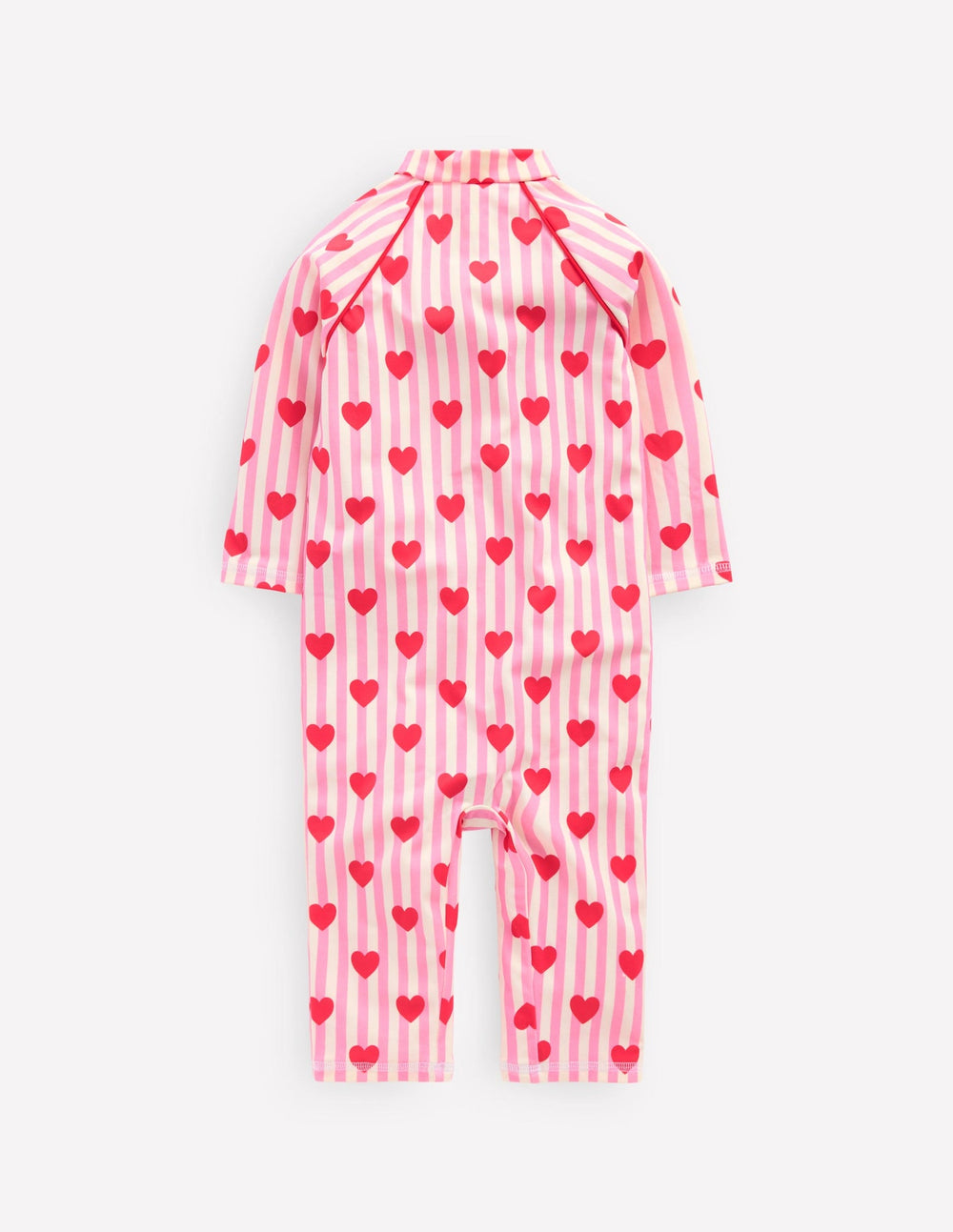 Boden Printed Sun Safe Surfsuit - Bubblegum Pink Heart Stripe