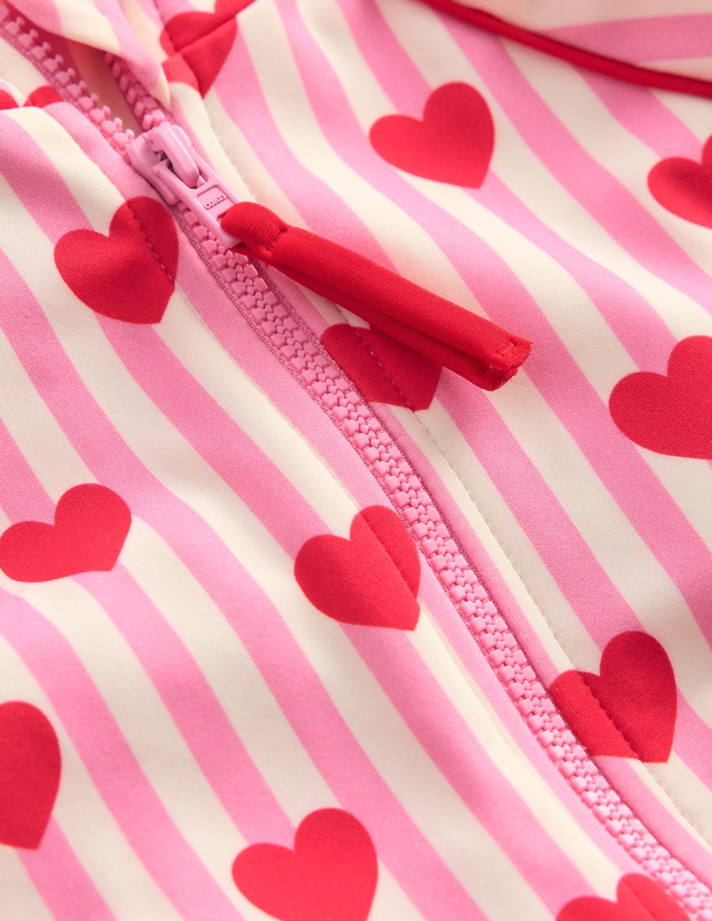 Boden Printed Sun Safe Surfsuit - Bubblegum Pink Heart Stripe