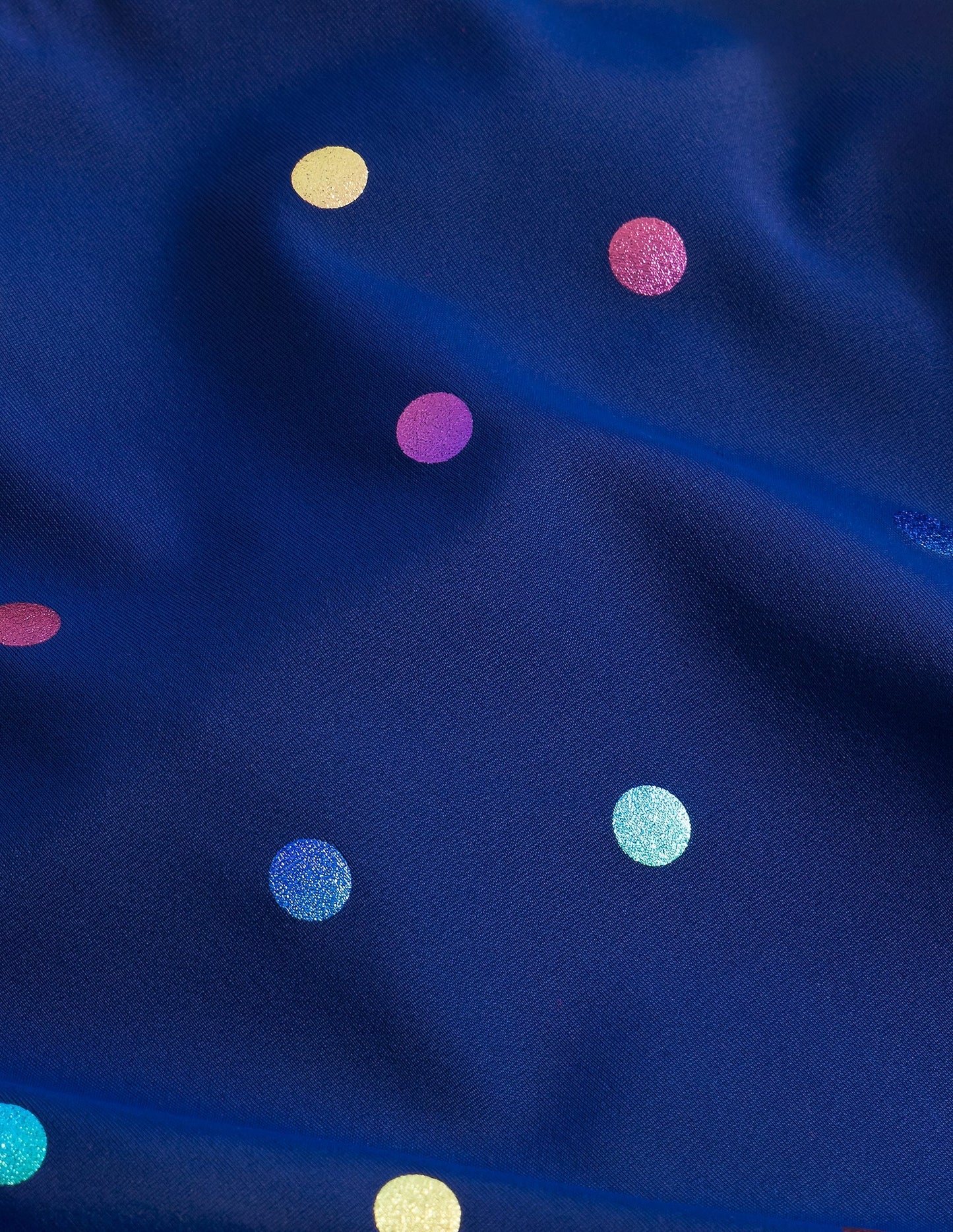 Boden Cross - back Printed Swimsuit - Navy, Rainbow Foil Confetti