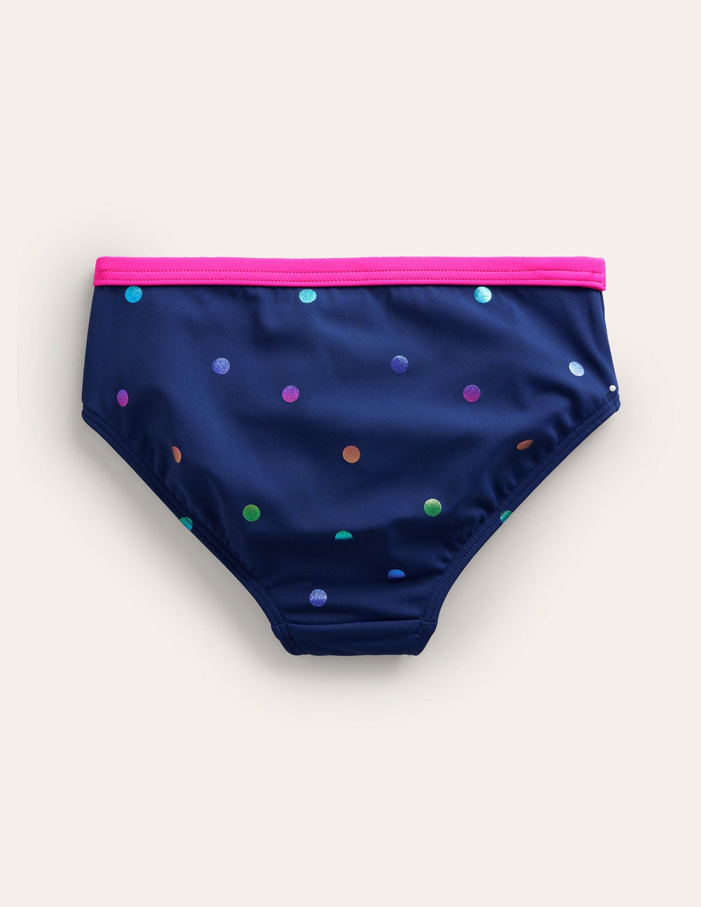 Boden Patterned Bikini Bottoms - Navy Rainbow Confetti Spot