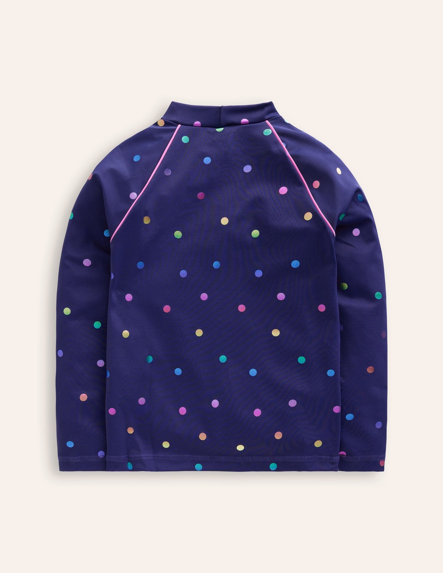 Boden Sun Safe Patterned Rash Vest - Navy Rainbow Confetti Spot
