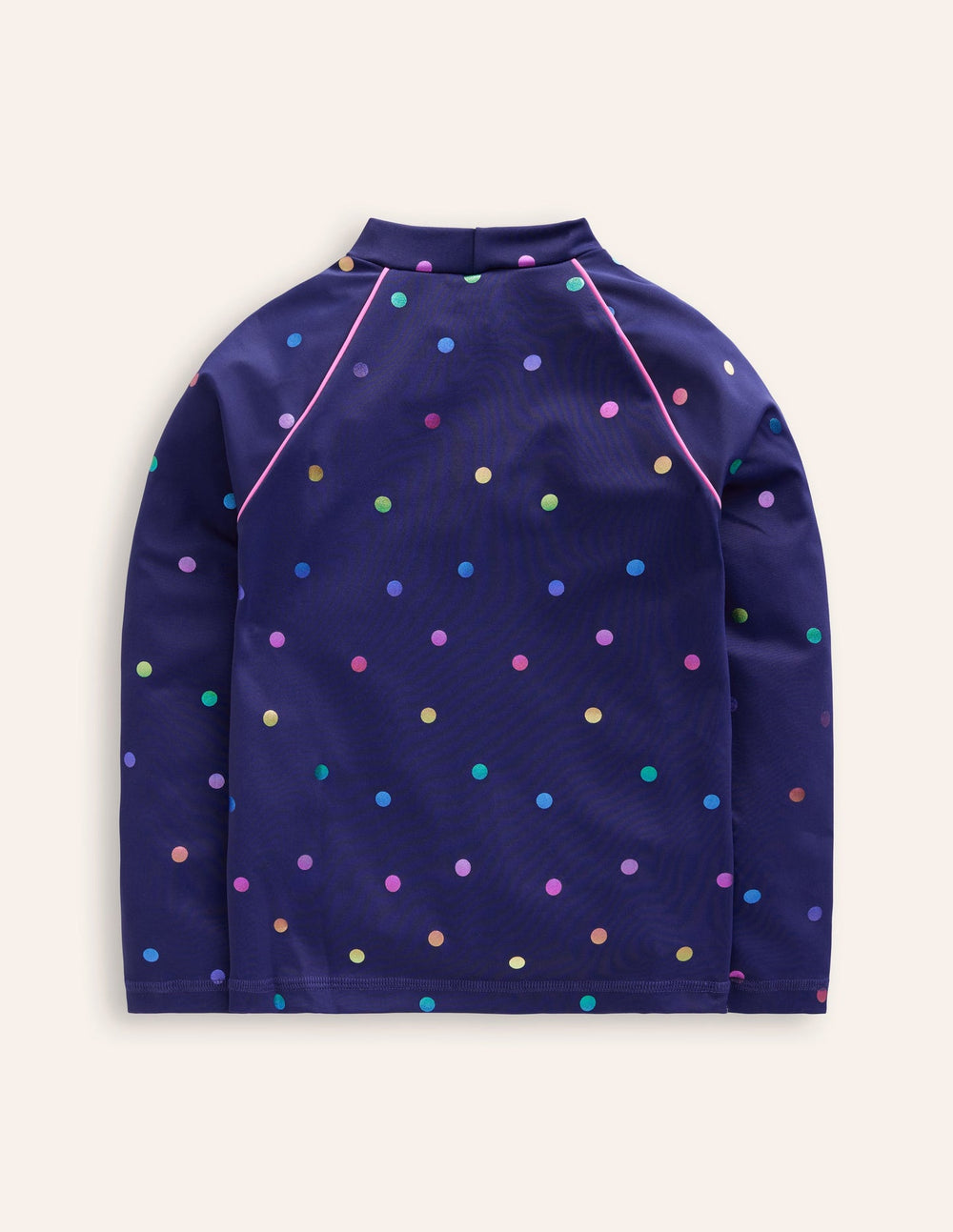 Boden Sun Safe Patterned Rash Vest - Navy Rainbow Confetti Spot
