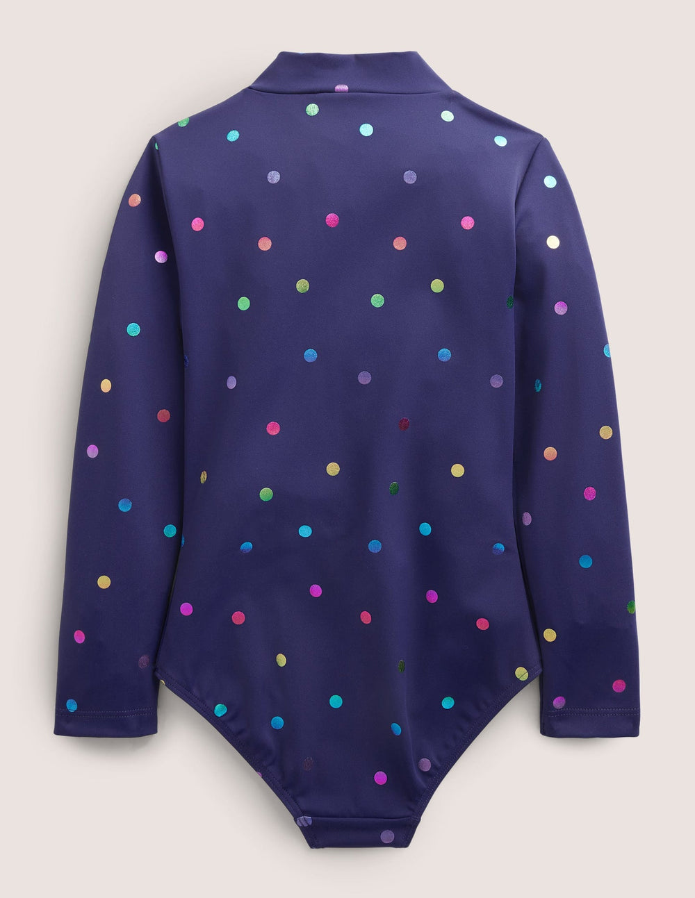 Boden Long - Sleeved Swimsuit - Navy Rainbow Confetti Spot