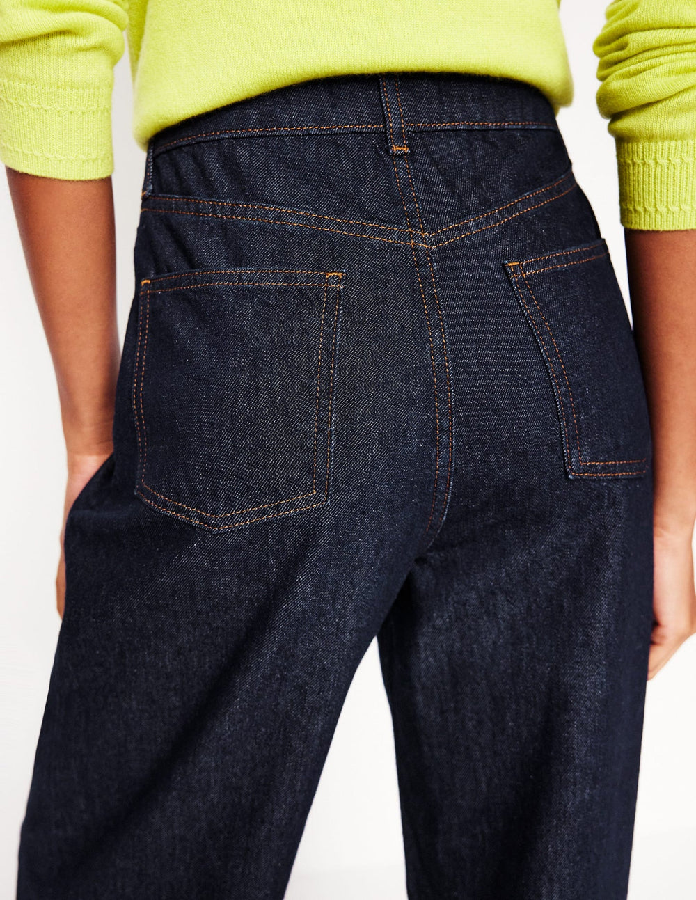 Boden Mid Rise Fluid Denim Pants - Indigo Rinse