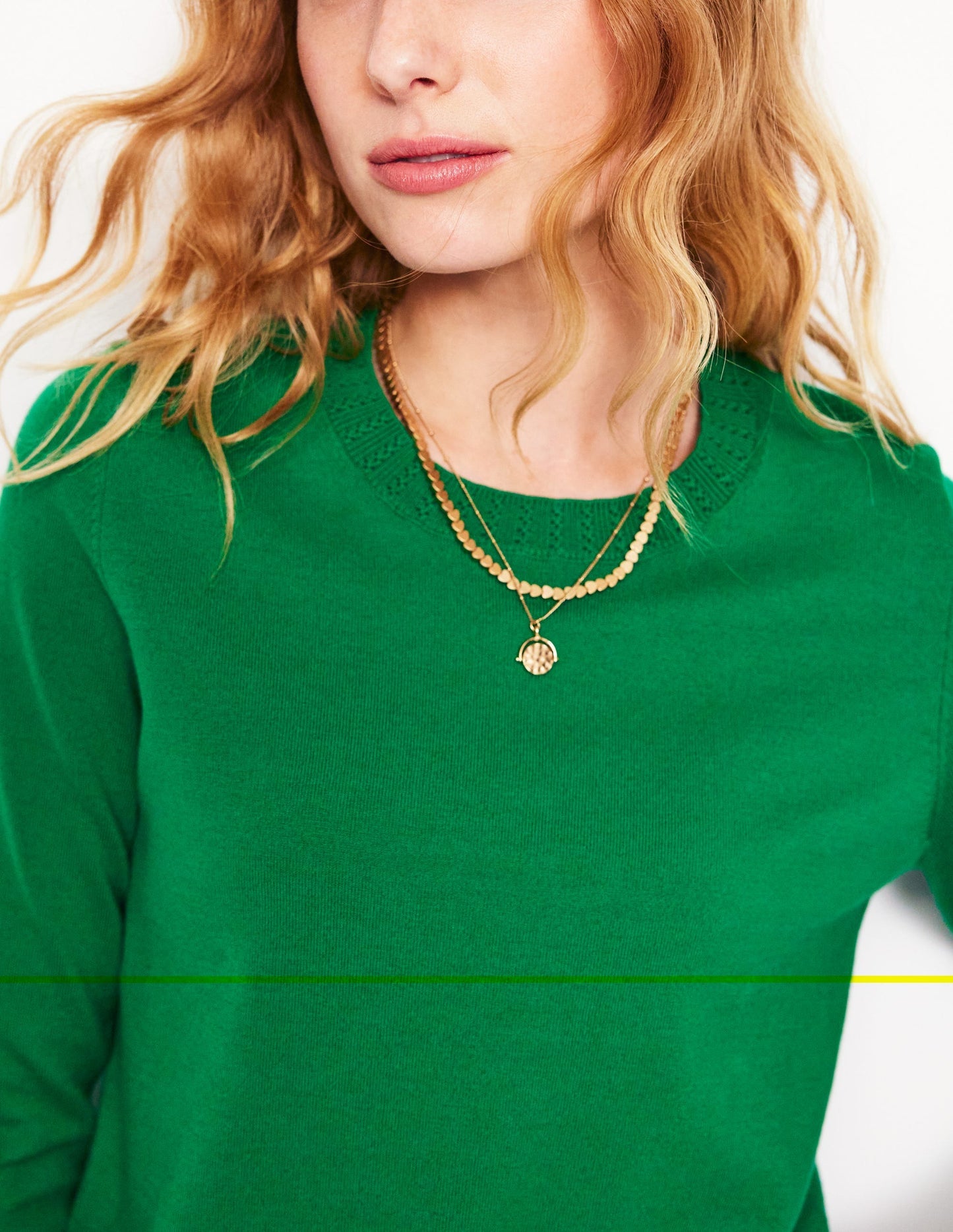 Boden Emilia Cotton Crew Sweater - Rich Emerald