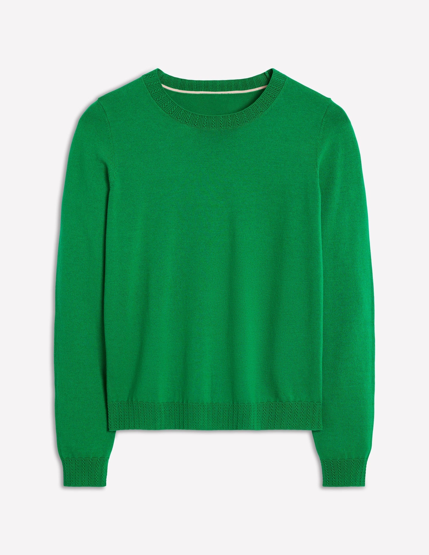 Boden Emilia Cotton Crew Sweater - Rich Emerald