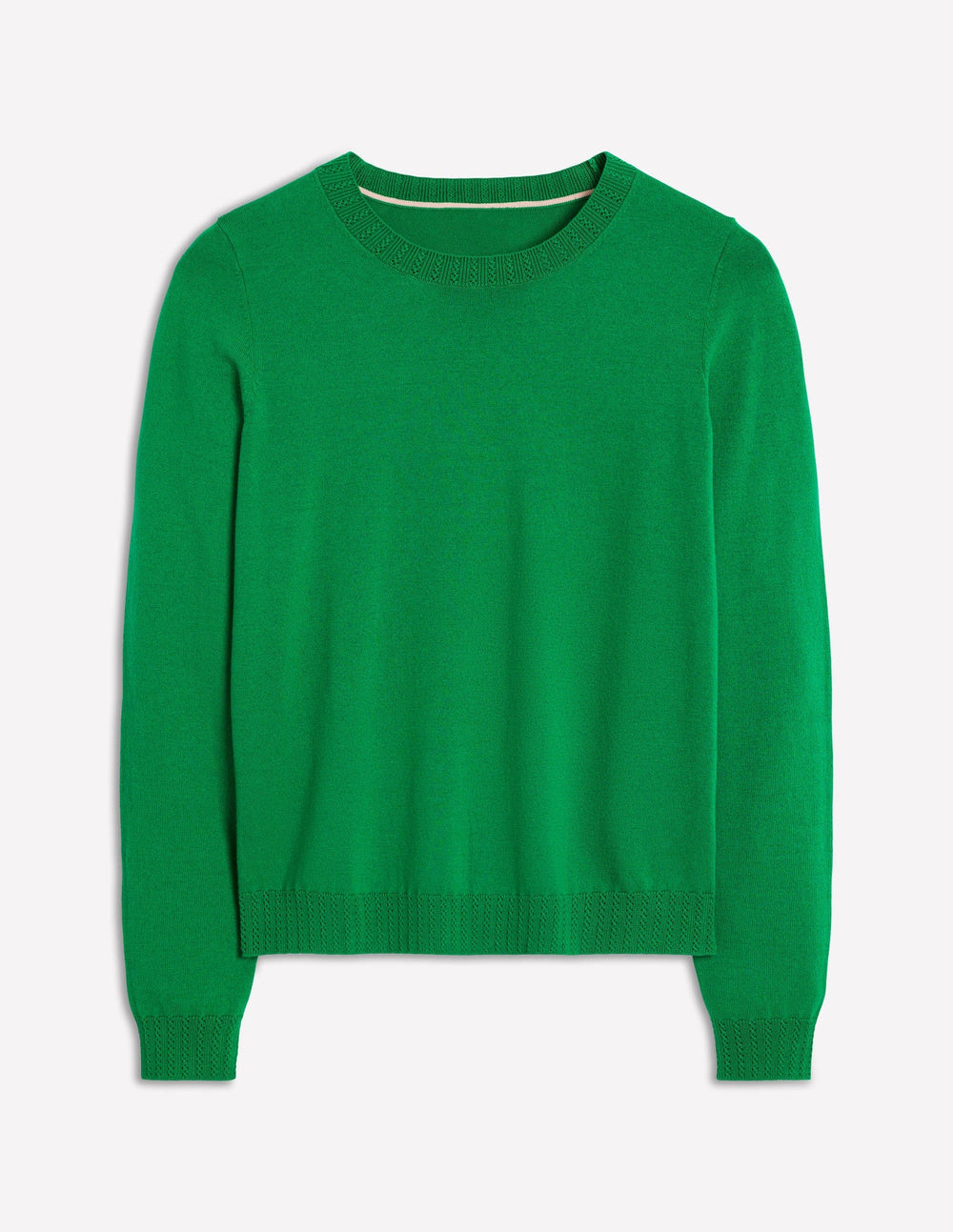 Boden Emilia Cotton Crew Sweater - Rich Emerald