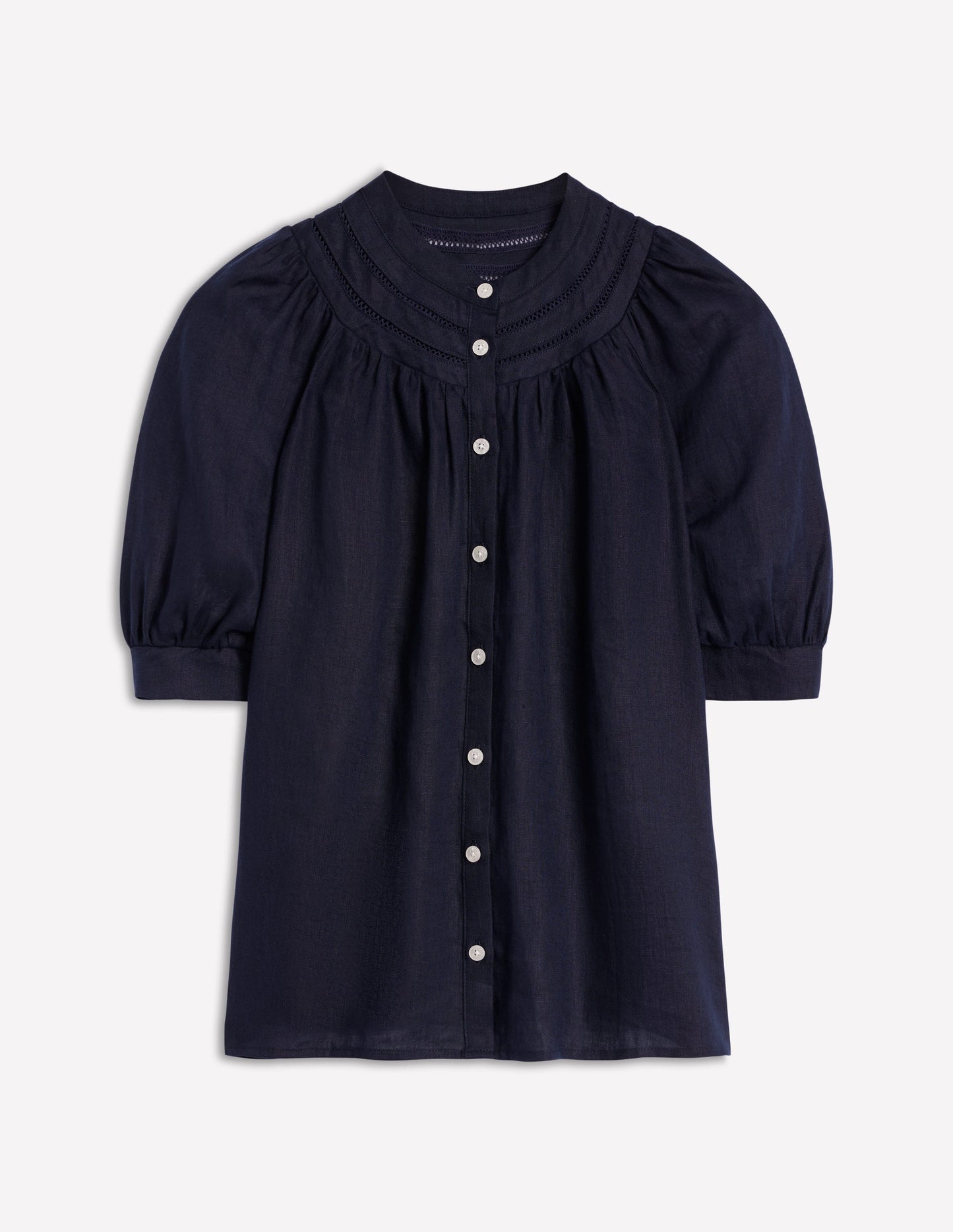 Boden Bea Linen Top - Navy