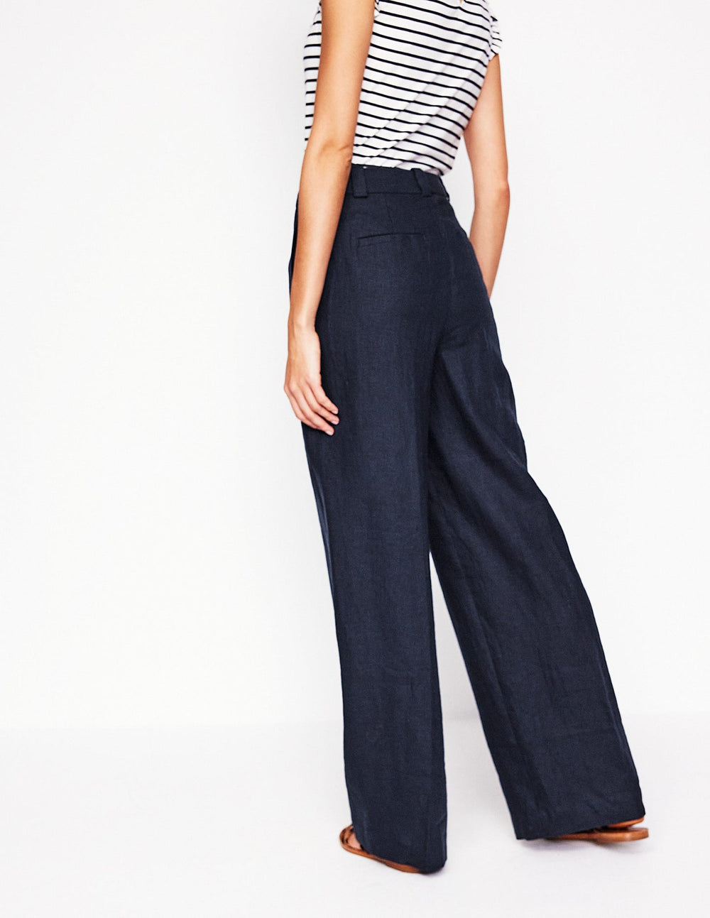 Boden Westbourne Linen Pants - Navy
