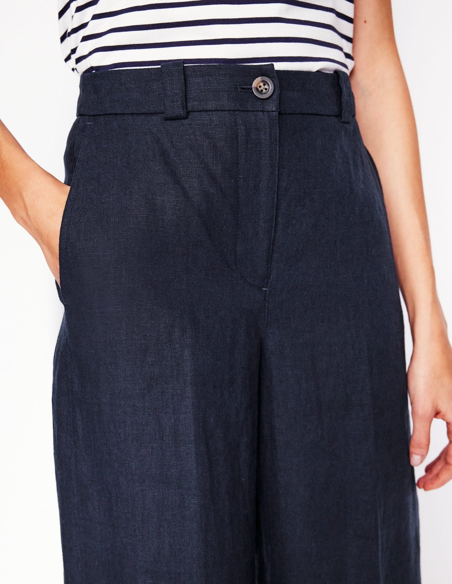 Boden Westbourne Linen Pants - Navy