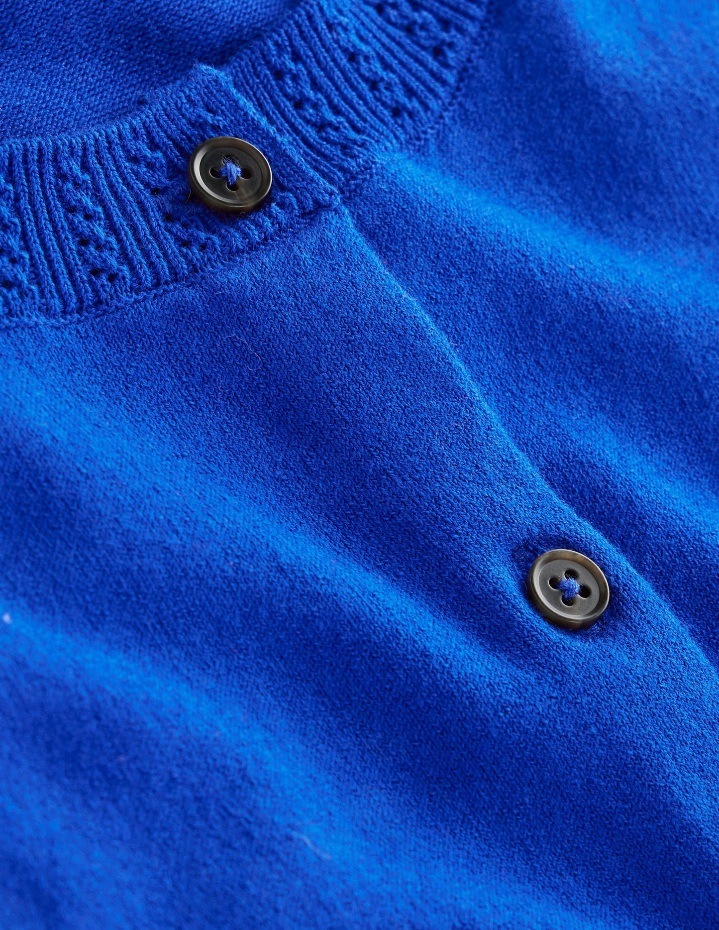 Boden Emilia Cotton Crew Cardigan - Bright Blue