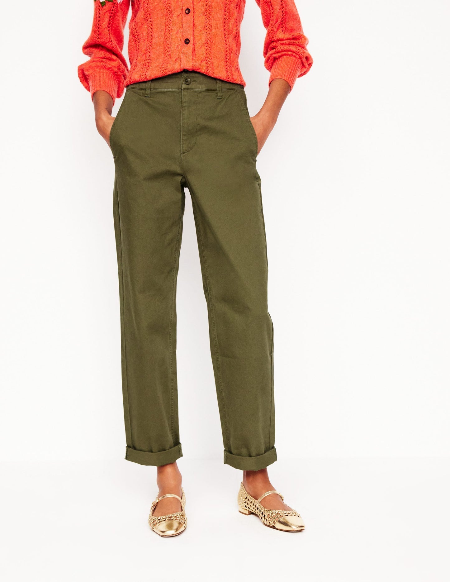 Boden Barnsbury Chino Pants - Woodland Green