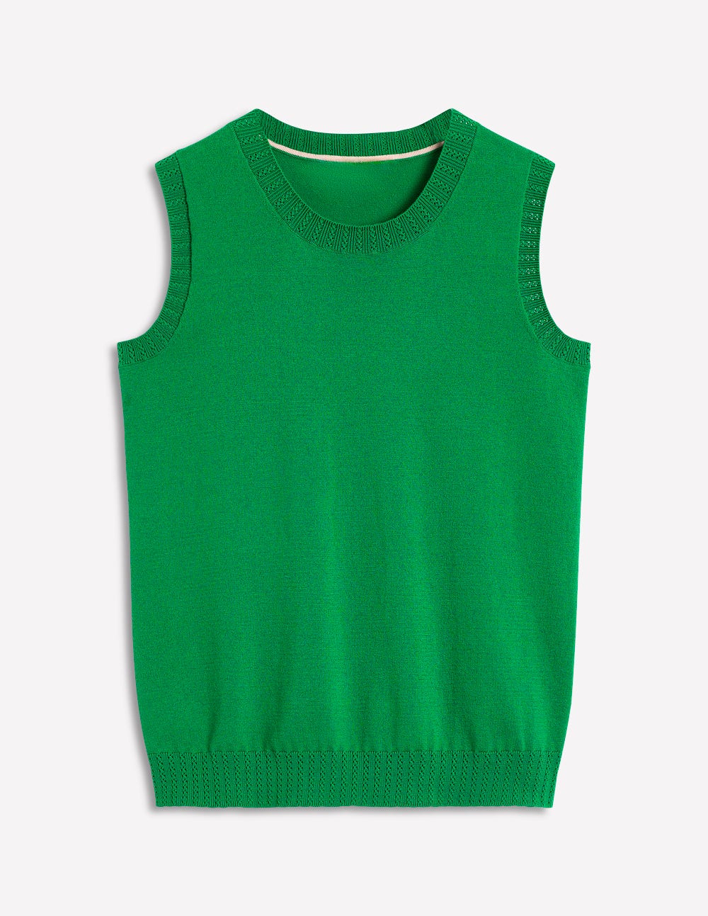 Boden Emilia Cotton Crew Neck Vest - Rich Emerald