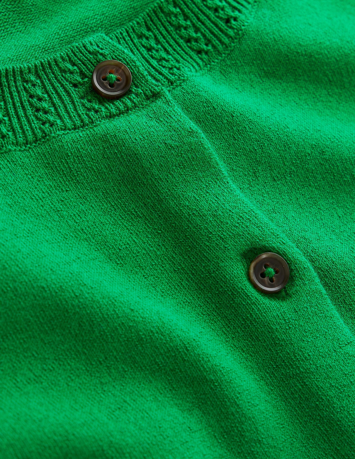 Boden Emilia Cotton Crew Cardigan - Rich Emerald