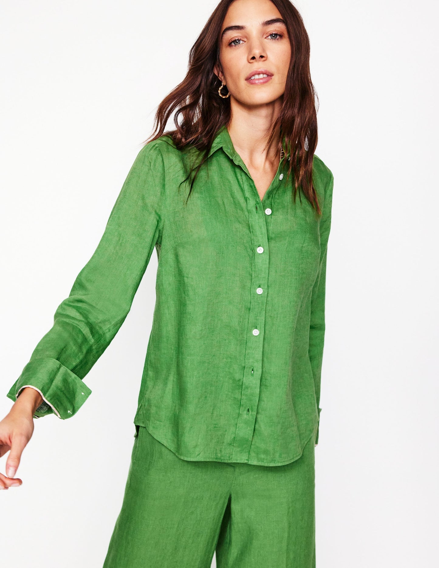 Boden Sienna Linen Shirt - Paradise Green