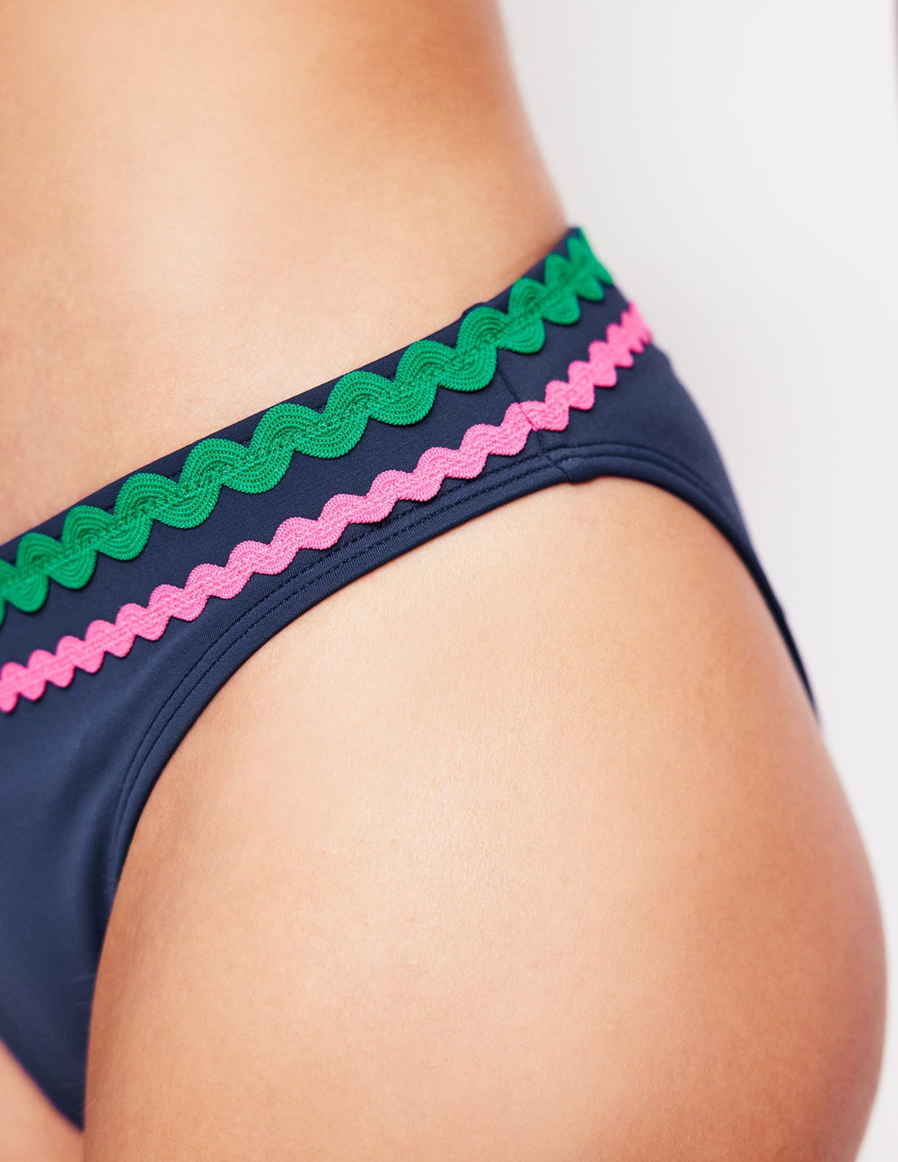 Boden Porto Bikini Bottoms - Navy Rik Rak