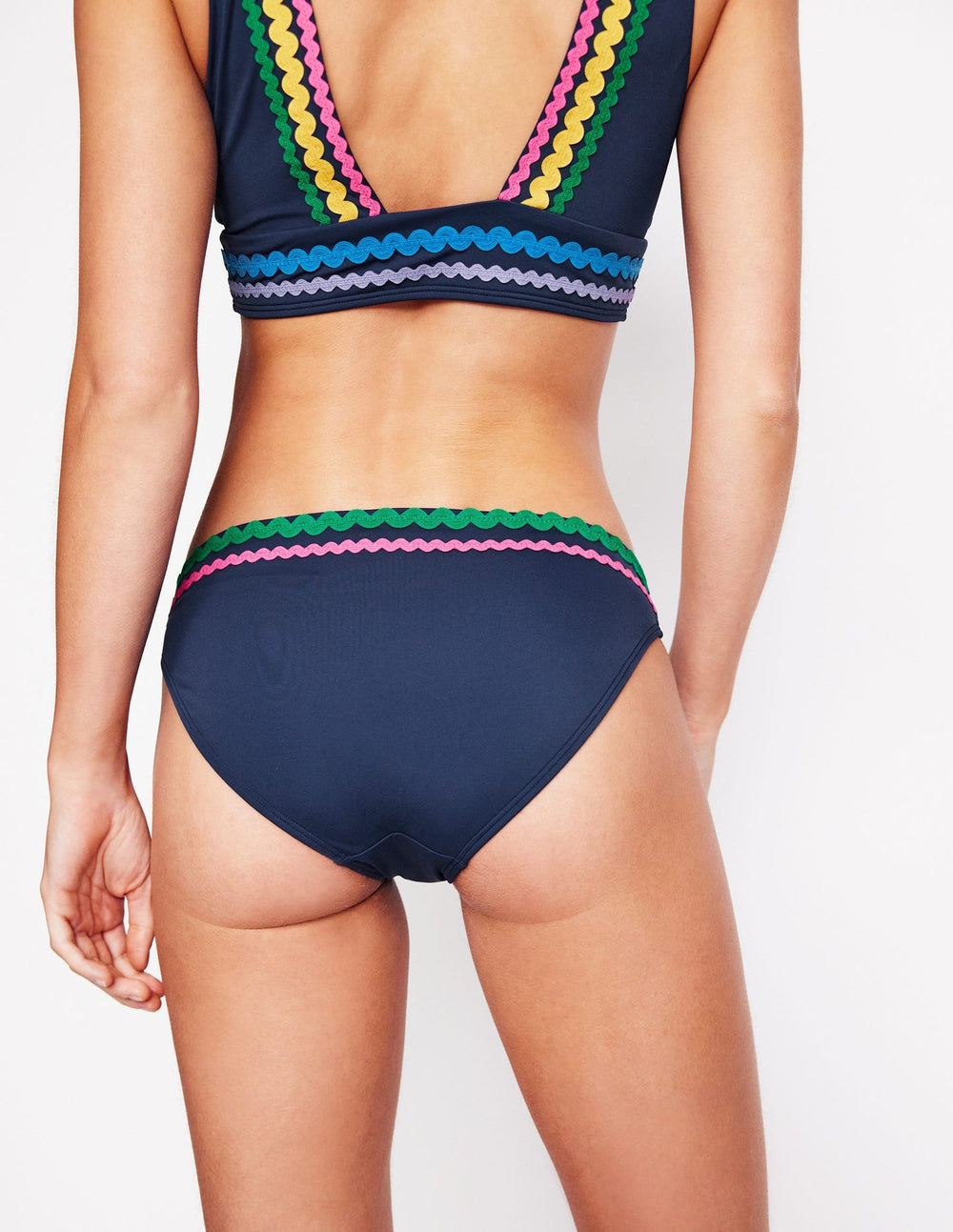 Boden Porto Bikini Bottoms - Navy Rik Rak