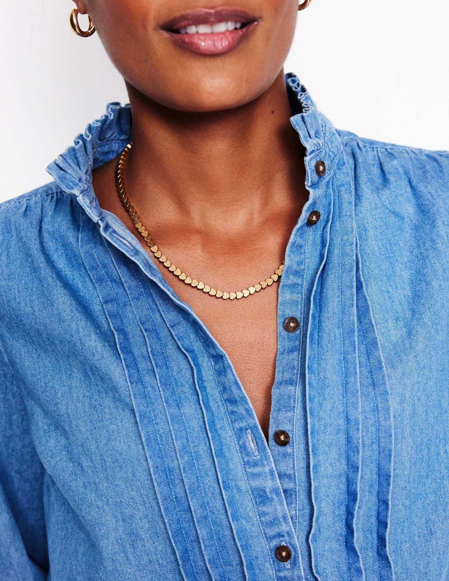 Boden Metal Heart Necklace - Gold
