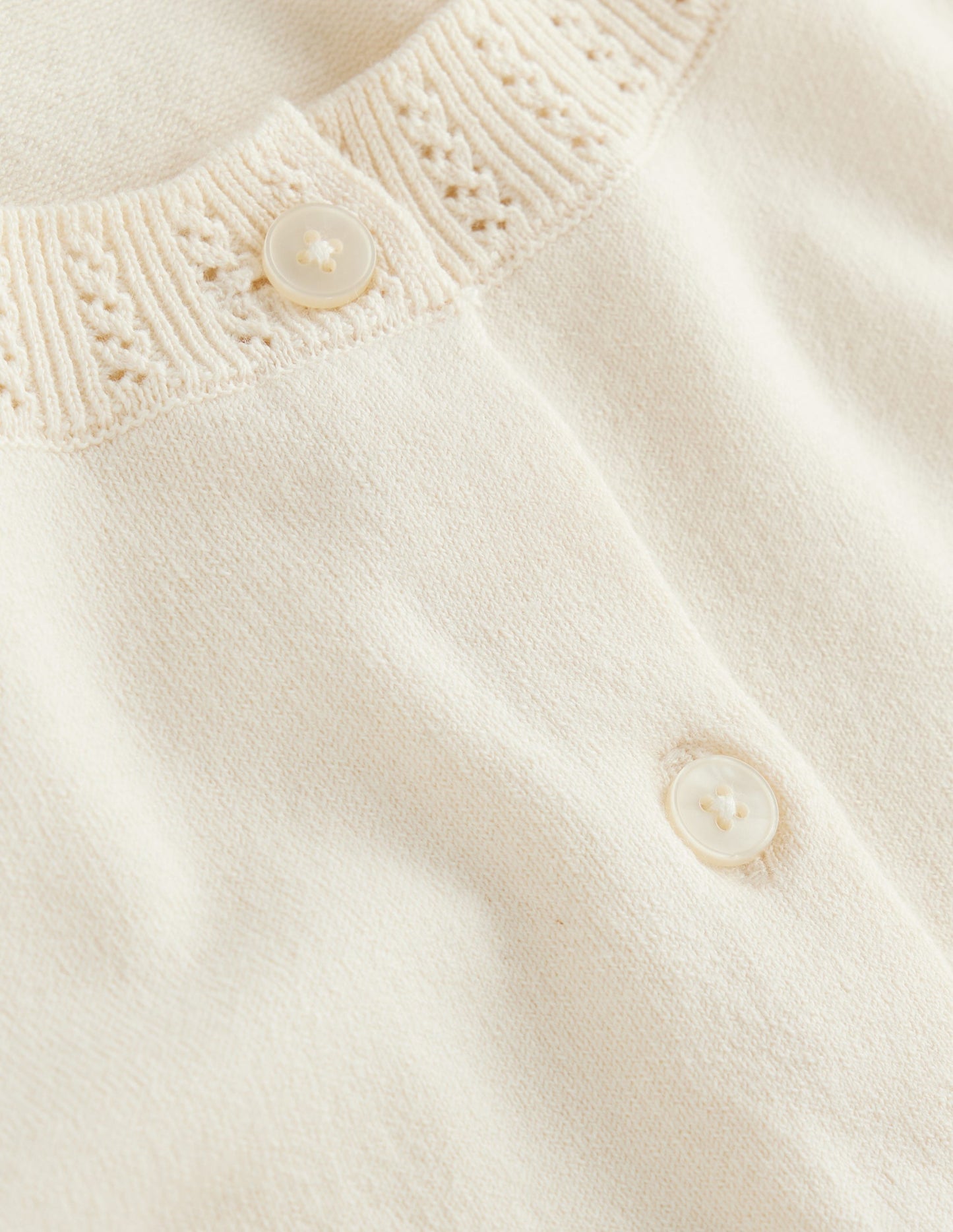 Boden Emilia Cotton Crew Cardigan - Warm Ivory