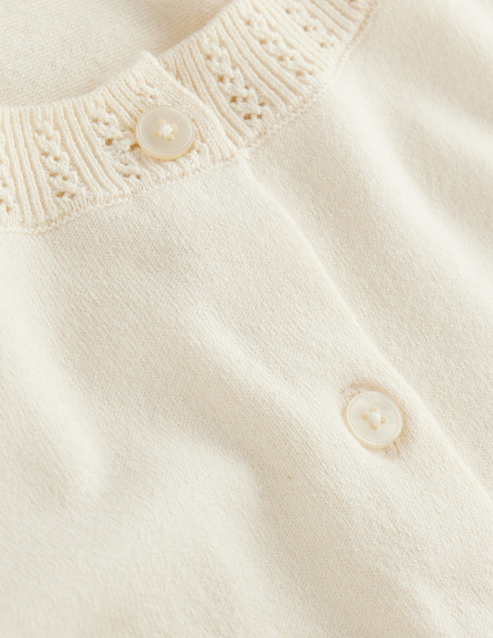 Boden Emilia Cotton Crew Cardigan - Warm Ivory