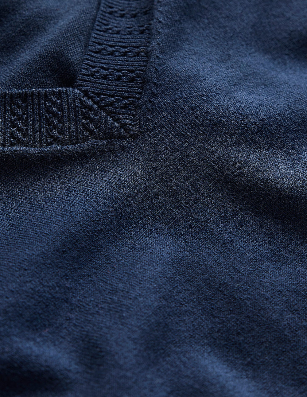 Boden Emilia Cotton V Neck Sweater - Navy