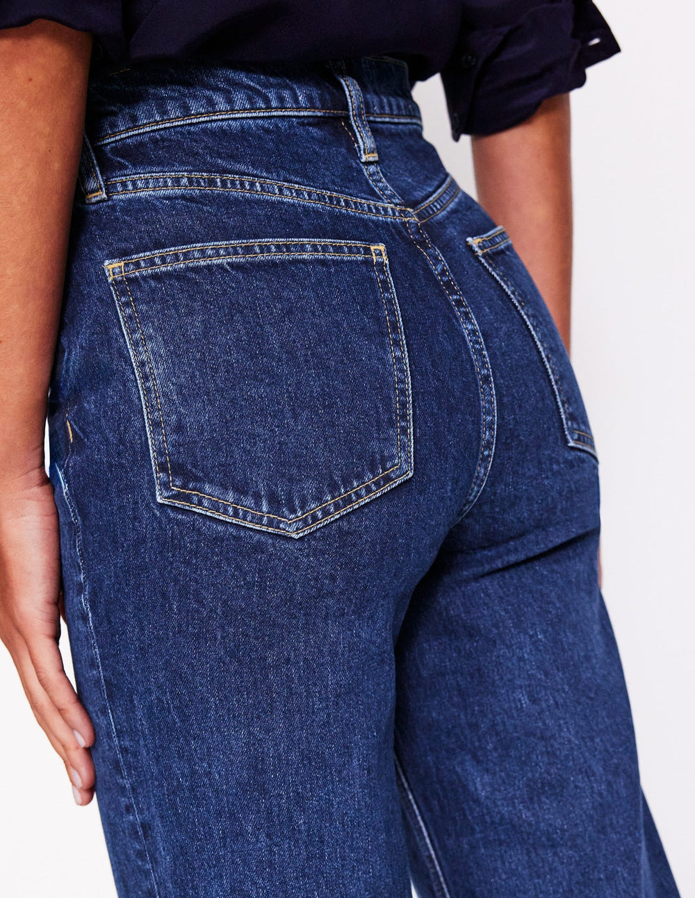 Boden High Rise Column Leg Jeans - Dark Vintage