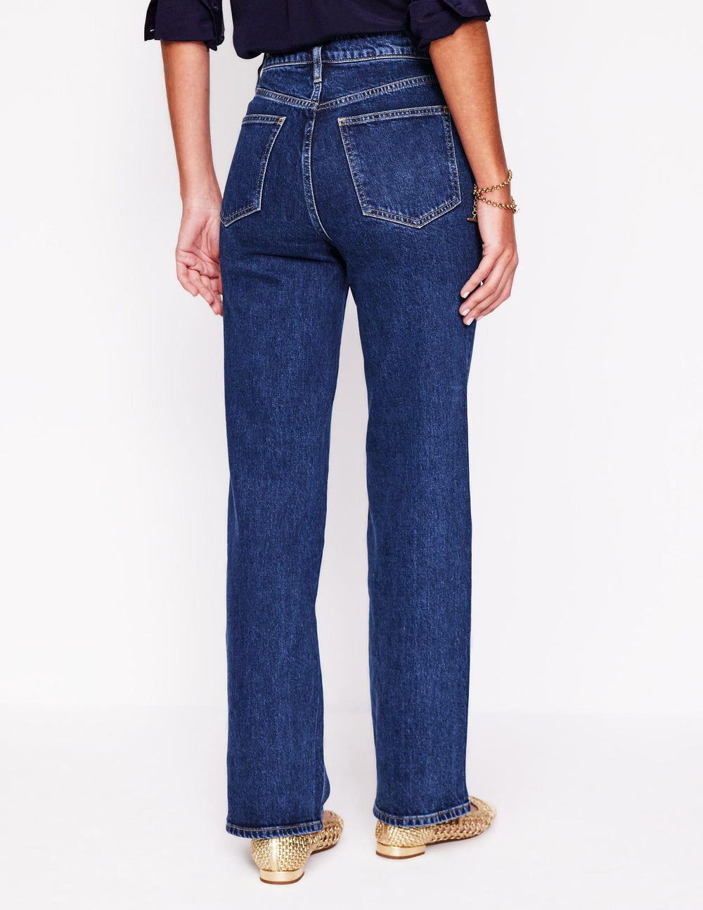 Boden High Rise Column Leg Jeans - Dark Vintage