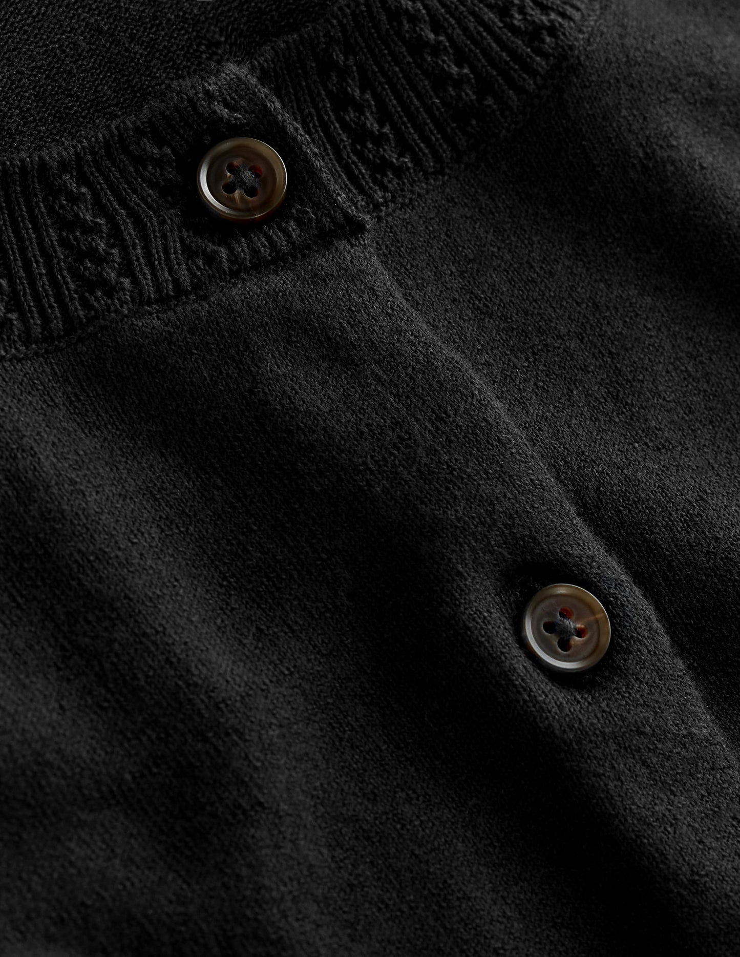 Boden Emilia Cotton Crew Cardigan - Black