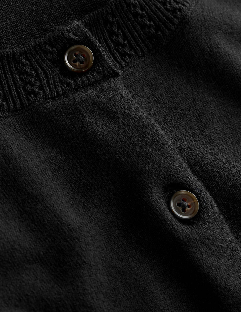 Boden Emilia Cotton Crew Cardigan - Black