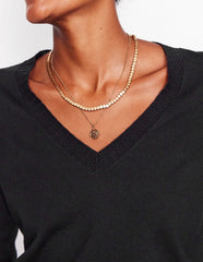 Boden Emilia Cotton V Neck Sweater - Black