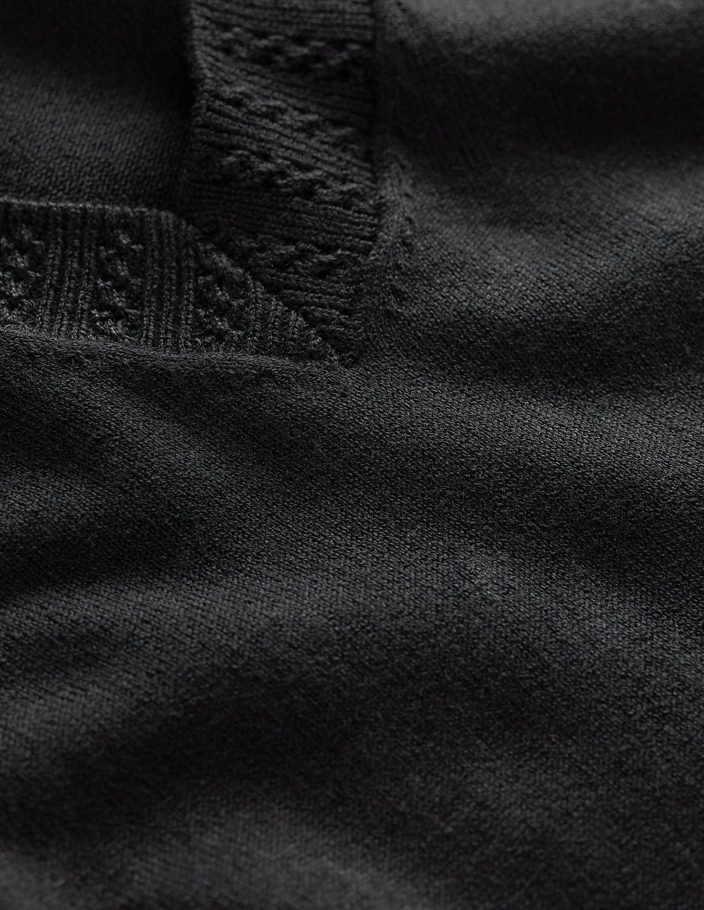 Boden Emilia Cotton V Neck Sweater - Black