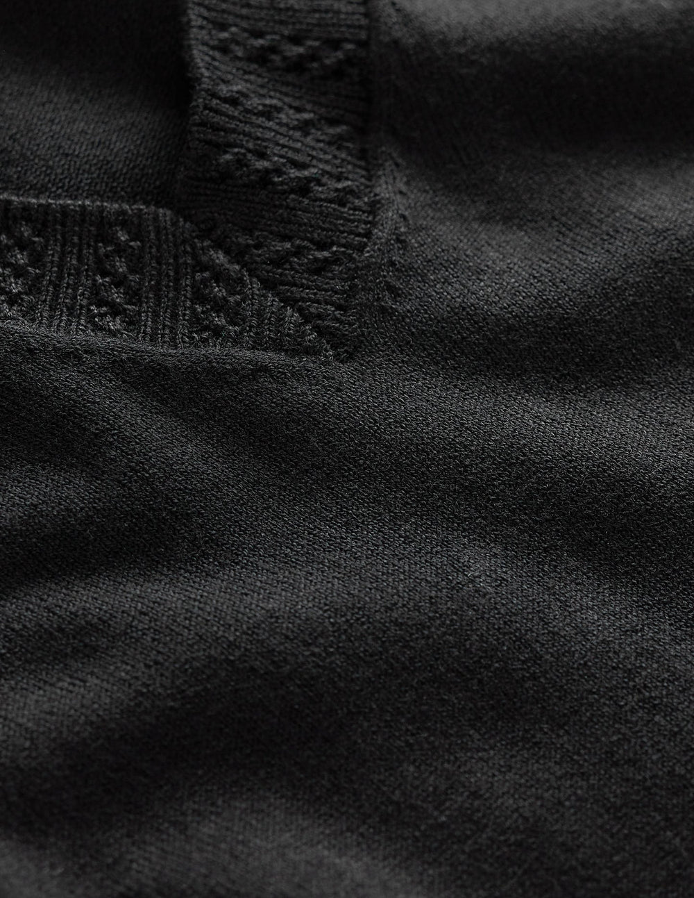Boden Emilia Cotton V Neck Sweater - Black