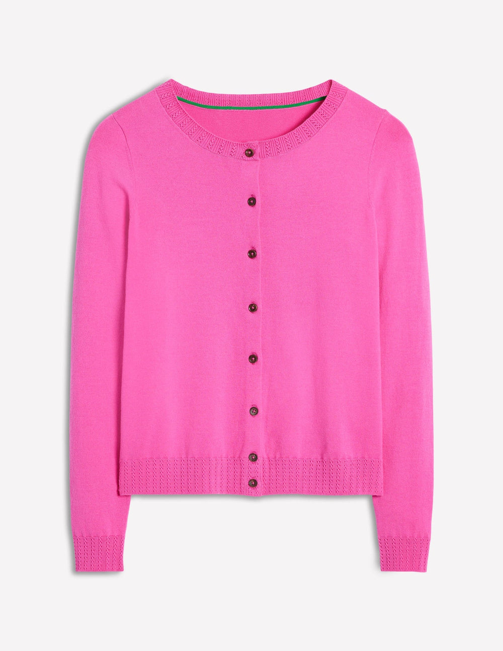 Boden Emilia Cotton Crew Cardigan - Tickled Pink