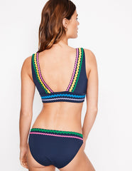 Boden Porto Bikini Top - Navy Rik Rak